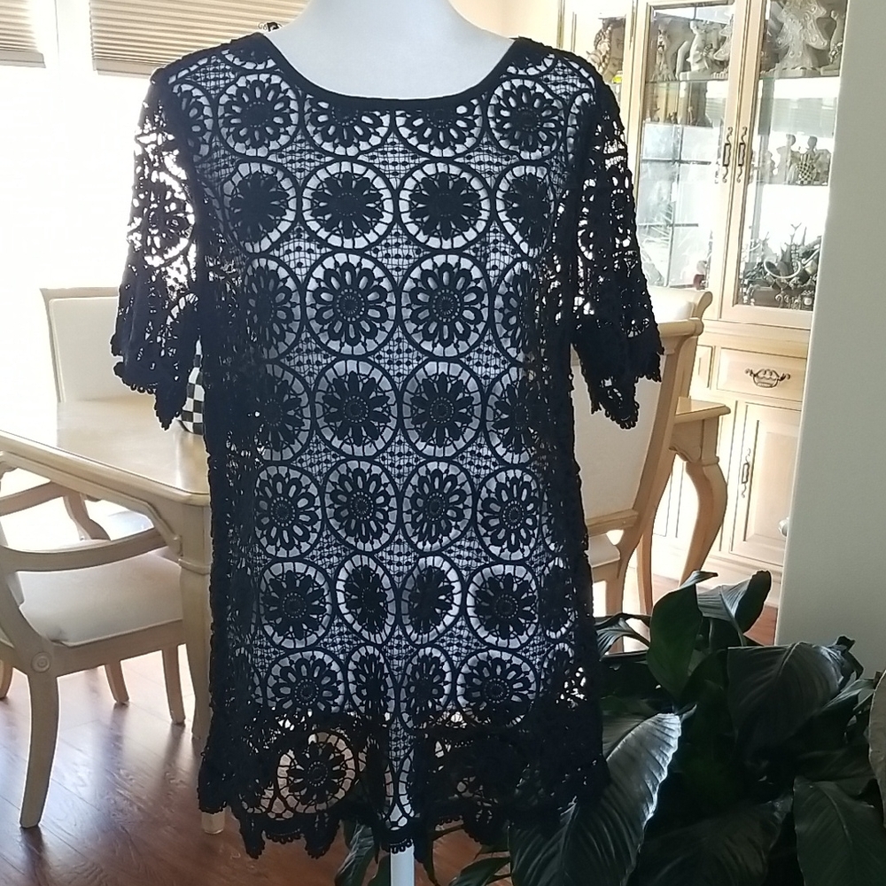 Banana Republic Black Lace Blouse